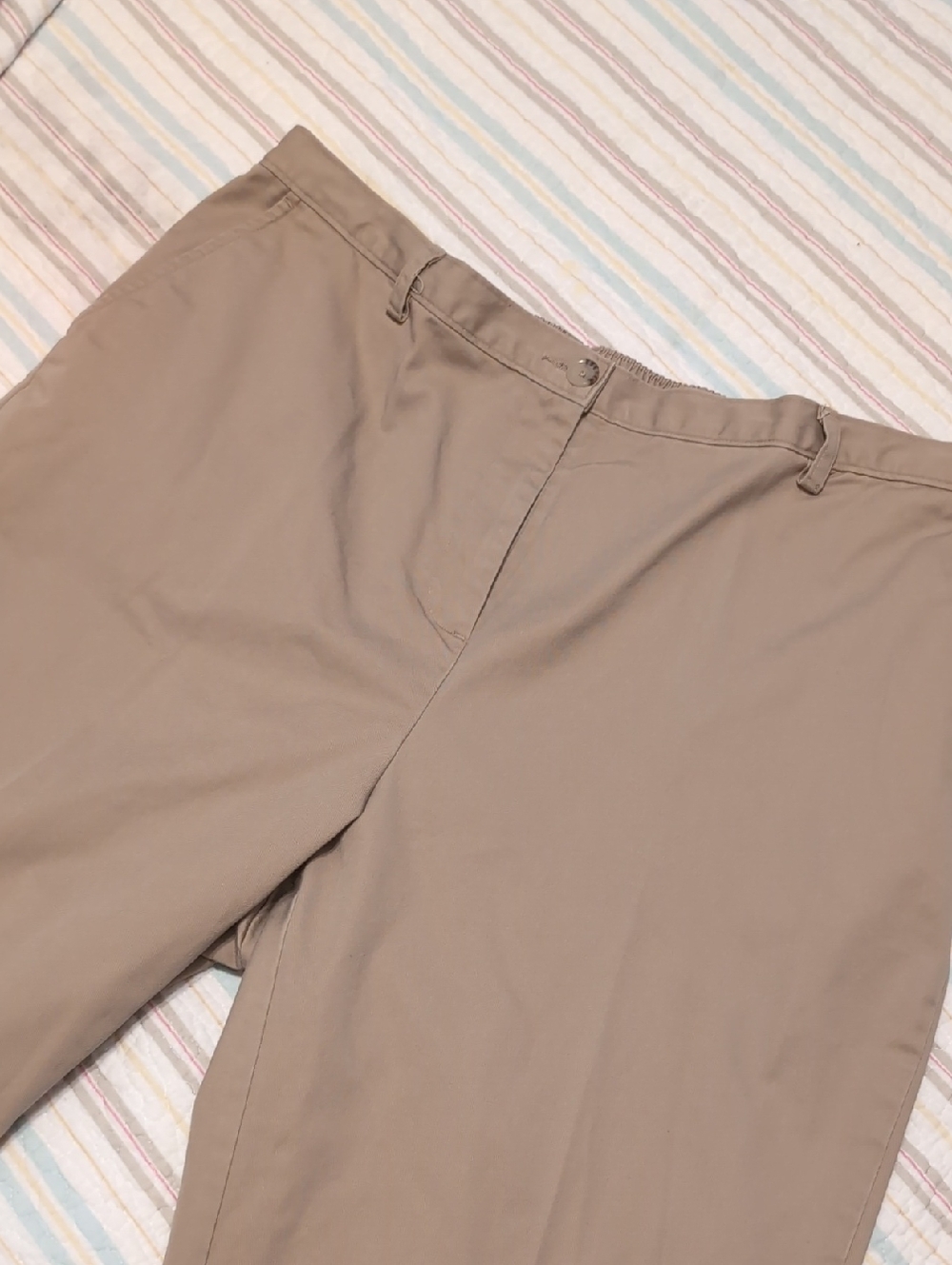 Lands' End Tan High-Rise Straight Leg Pants